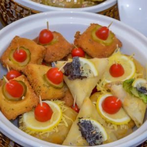 Moroccan salty and sweet appetizers are served at weddings and birthdays. The concept of cooking in Morocco